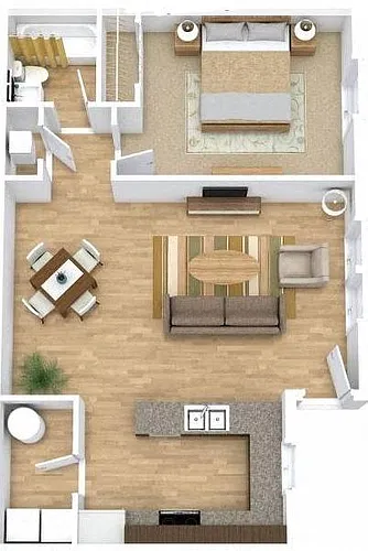 Floor plan 1Bed 1Bath