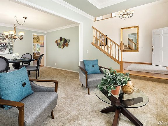 The formal living room flows nicely to the dining room.  