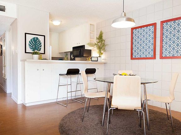 Dining area with pass thru bar to kitchen