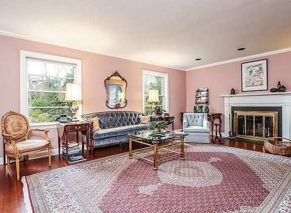 Living Room with view and fireplace.