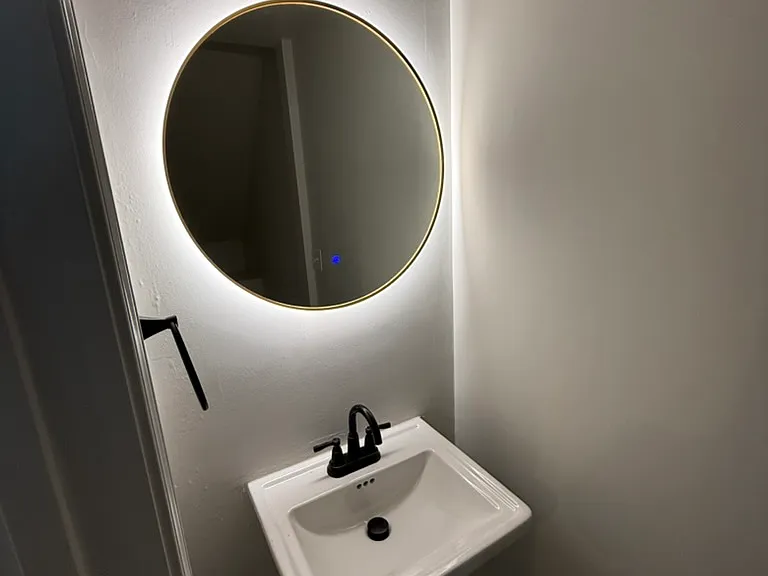 Half bath. new fixtures and lighting.
