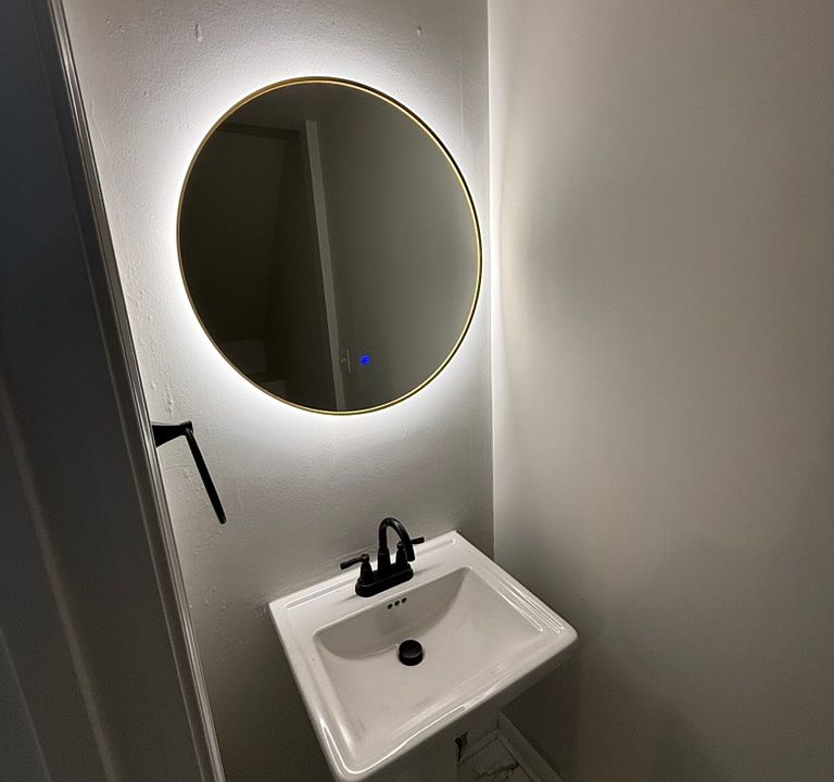 Half bath. new fixtures and lighting.