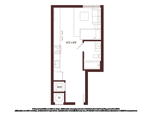 Floor plan 0 Bed - 1 Bath | s01