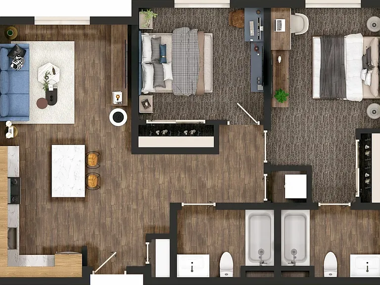 2x2B Floorplan 2x2B Floorplan