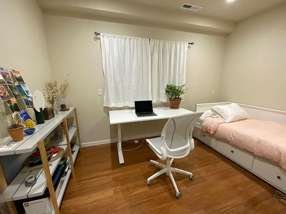 The room for rent is downstairs with en-suite bathroom.