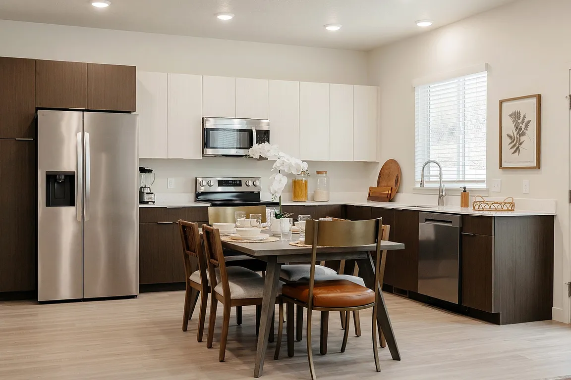 A functional space for cooking and gathering.