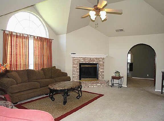 Living room with fireplace