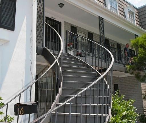 Stairwell leading up to unit