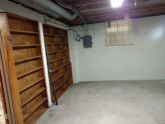 Built in shelves in basement