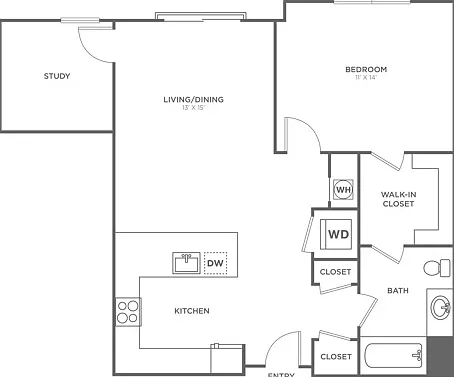 One Bedroom One Bath (863 SF) One Bedroom One Bath (863 SF)