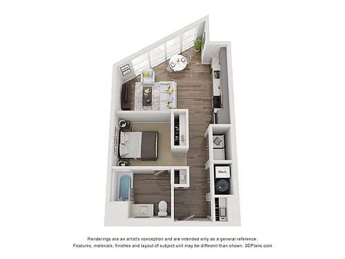 Floor plan S4A - Jr One Bedroom