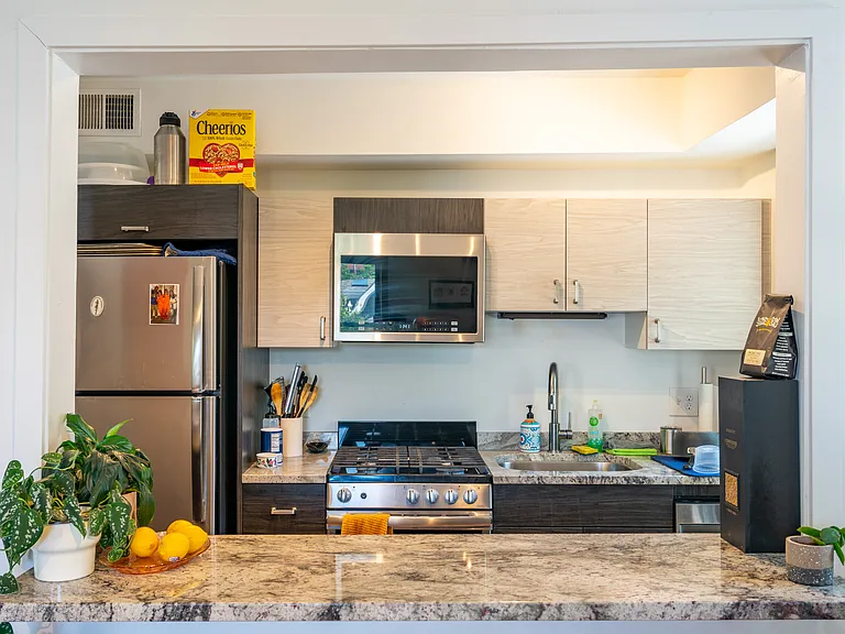 Kitchen with built-in microwave and dishwasher!