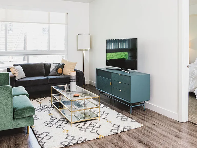 Apartments homes feature sustainable wood flooring.