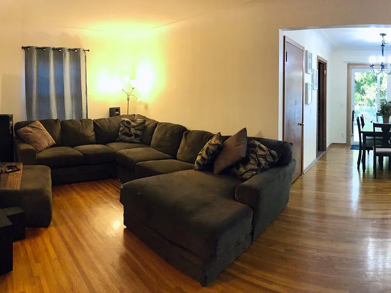 Living room and dining room