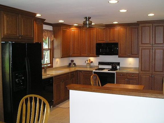 cherry cabinets & corian