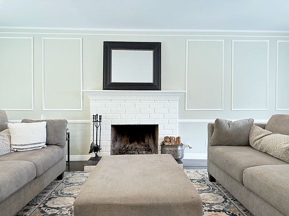 Living room and fireplace