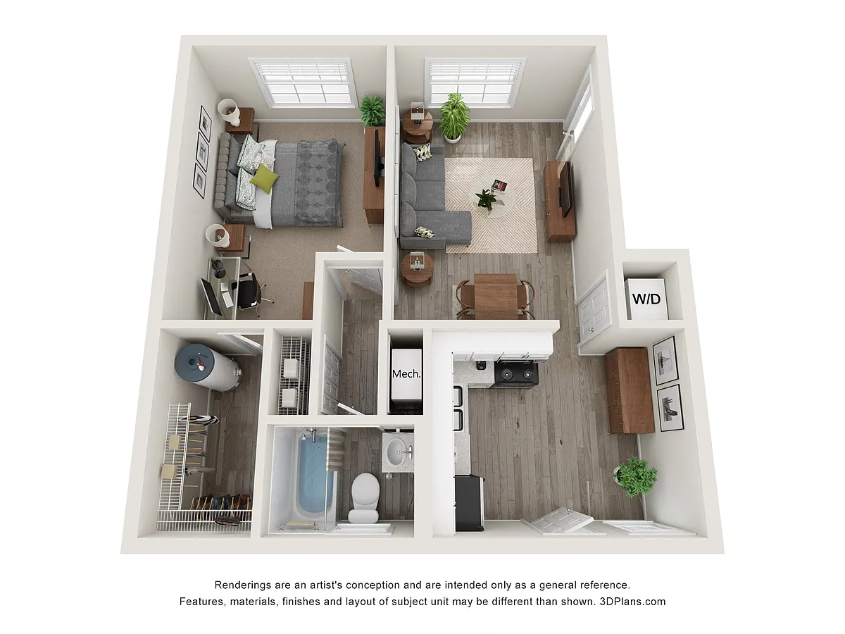 Floor plan 1 Bedroom, 1 Bathroom
