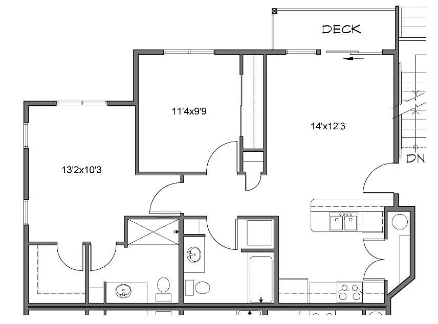 Floor plan 2 Bed 2 Bath F - Ash Creek