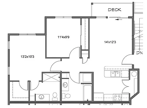 Floor plan 2 Bed 2 Bath F - Ash Creek