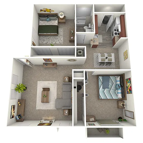 Floor plan Park - 2 Bed 1 Bath