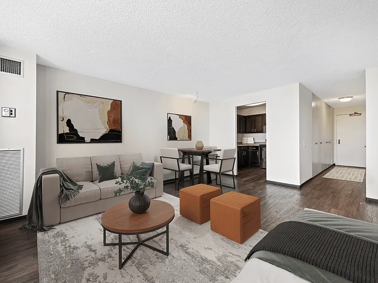 Plank-style flooring at Presidential Towers in Chicago IL