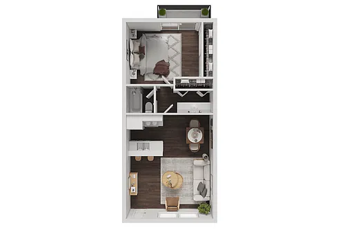 Floor plan 1x1 Small