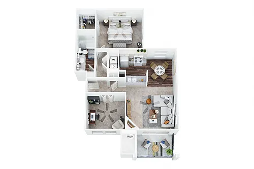 Floor plan A-3 (1 bedroom w/den)