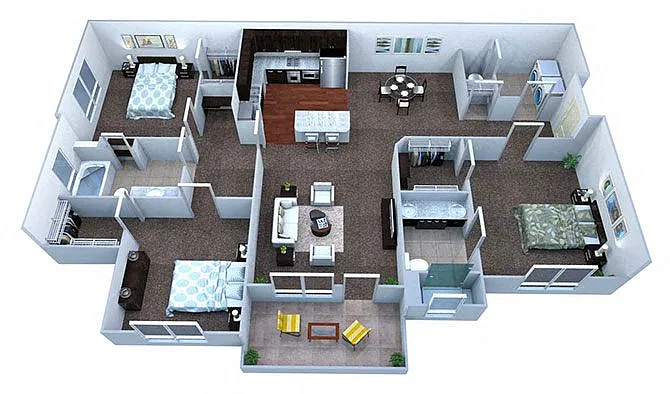 Floor plan C1 3 Bed/2 Bath