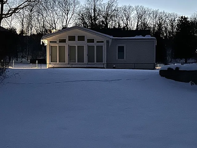 Back of house in winter (before deck was built