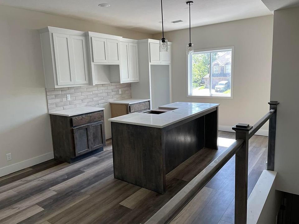 Kitchen from top of the stairs.