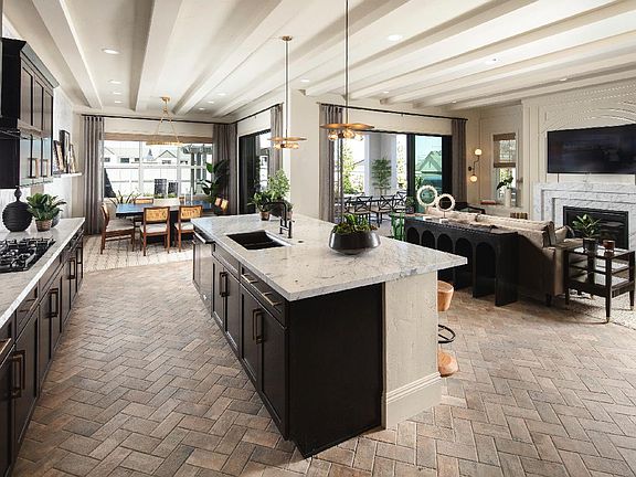 Durham chef s kitchen, dining, and great room