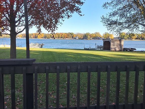 View from the back porch looking at the lake