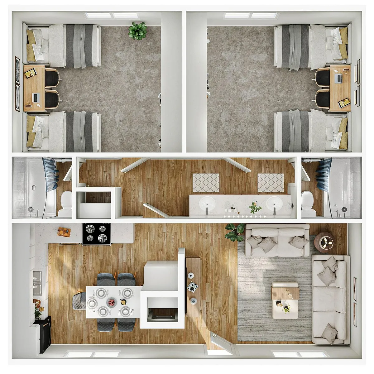 Floor plan Upgraded 4 Bed 2x2