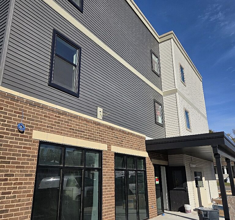 Office entrance from the parking lot.