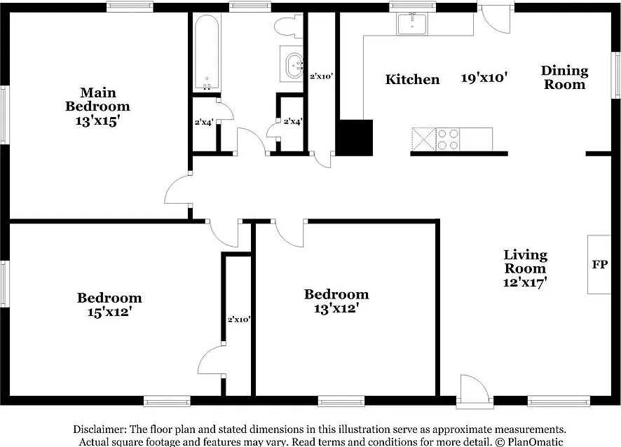 3 bed, 1.0 bath, 1036 sqft, $1,270 — Photo 2
