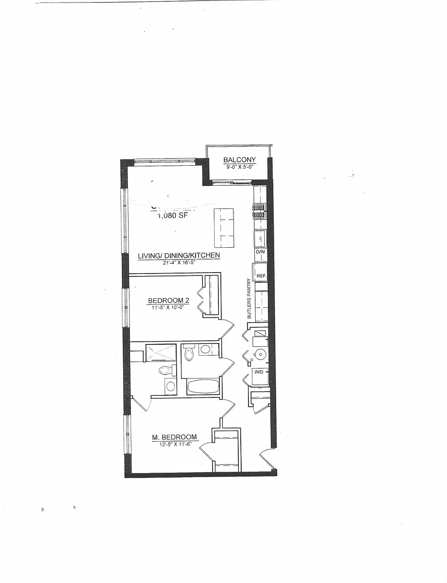 Floor plan 2 Bed 2 Bath B1