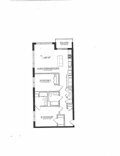 Floor plan 2 Bed 2 Bath B1