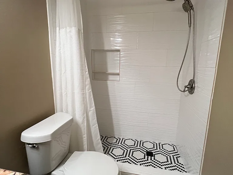 Newly remodeled walk in shower