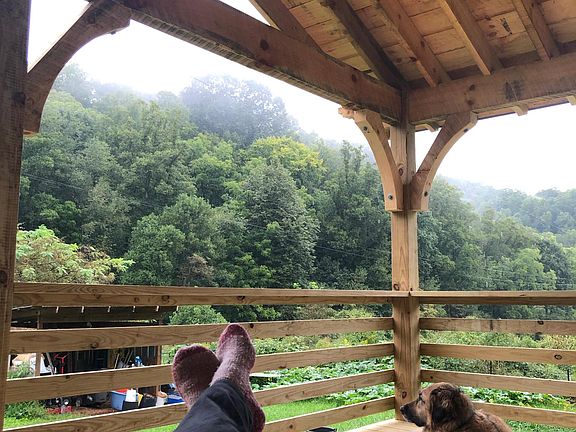 relax on the spacious porch with views in every direction