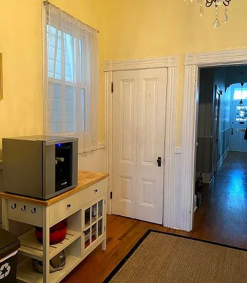 Large pantry in corner.