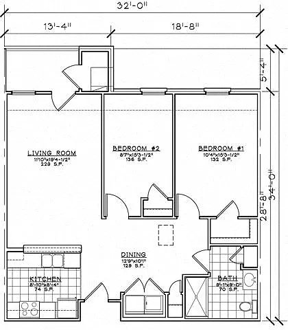 Floor plan 2 Bedroom Unit