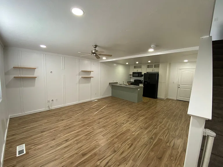 Living room and kitchen view