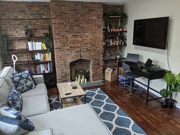 Living Room with a show fireplace