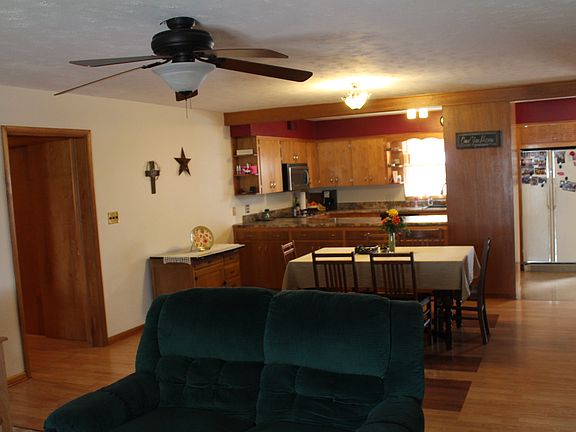 Living room and dining room