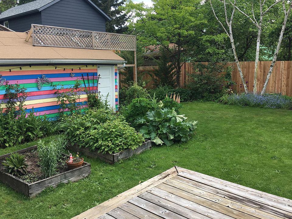 Year round color in oversized backyard