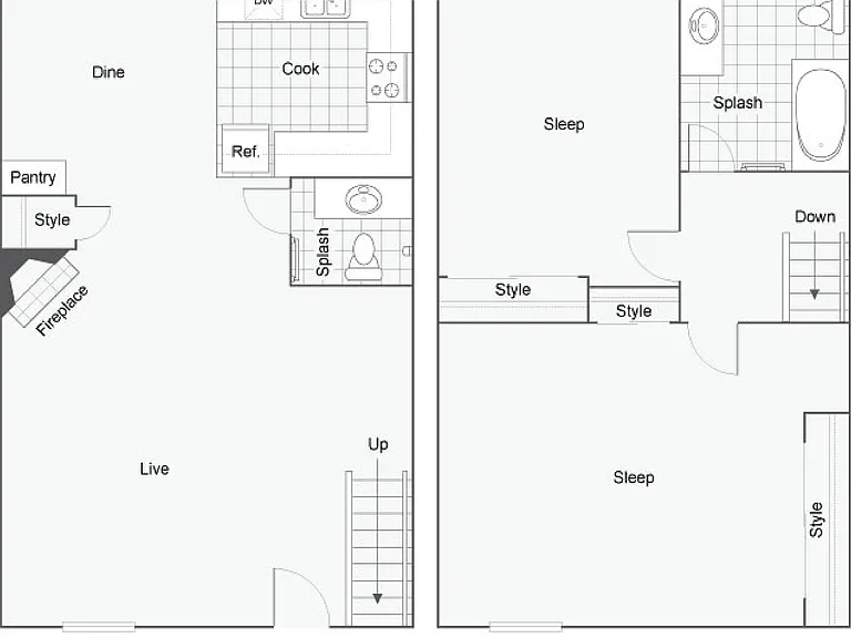 Villa | 2-Bedroom Floorplan Villa | 2-Bedroom Floorplan