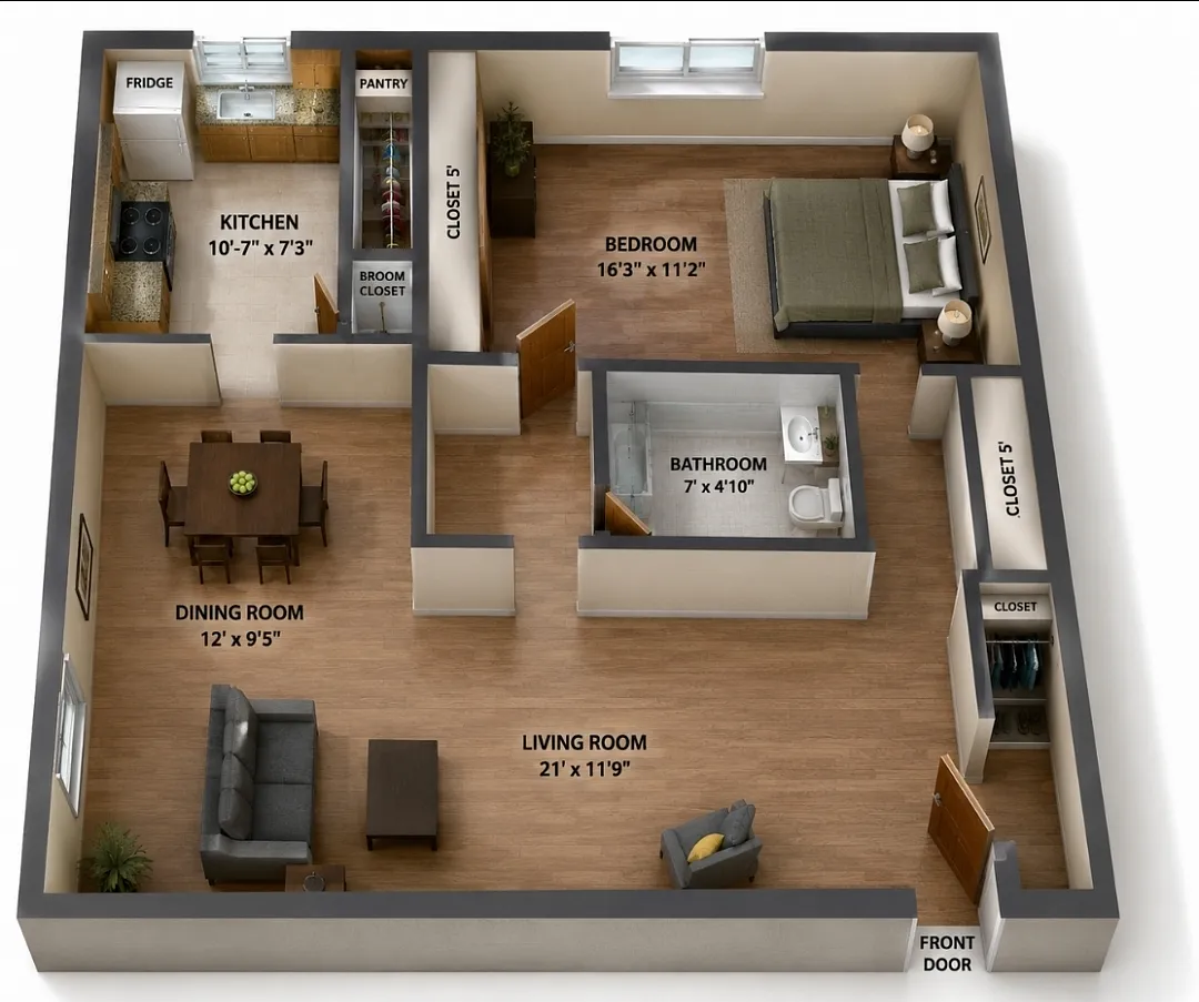 1 bed, 670 sqft, $1,350 — Photo 2