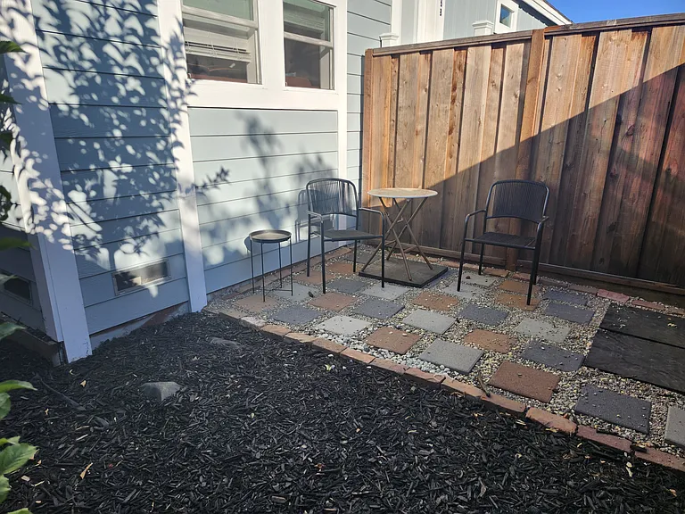 Private fenced patio
