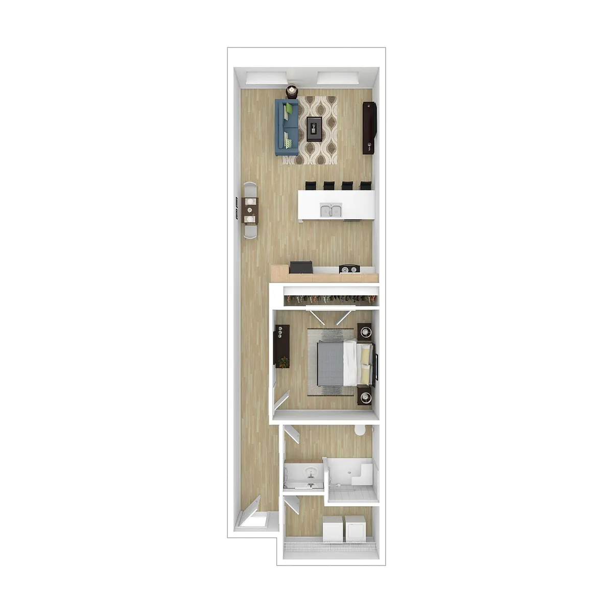 Floor plan One Bed / One Bath