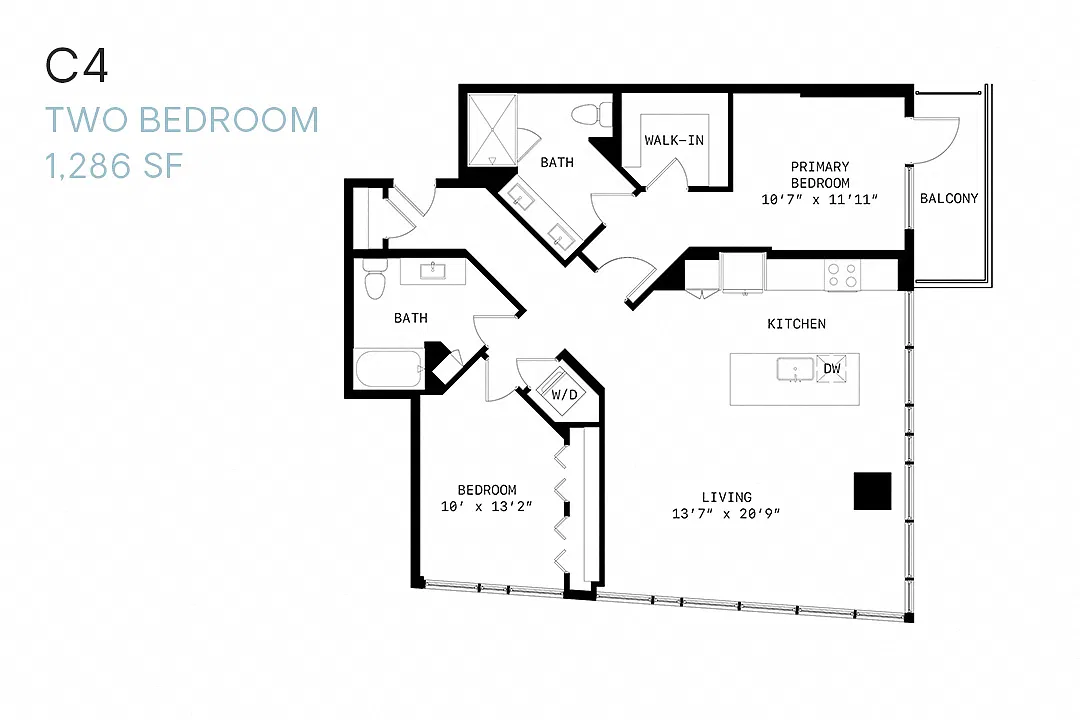 Floor plan Two Bedroom C4